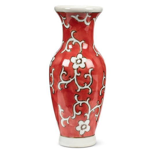 Slender Floral Vase-Red