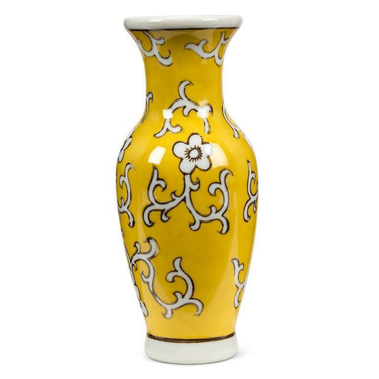 Slender Floral Vase-Ylw-7"H