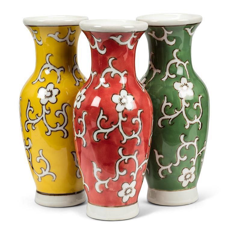 Slender Floral Vase-Ylw-7"H