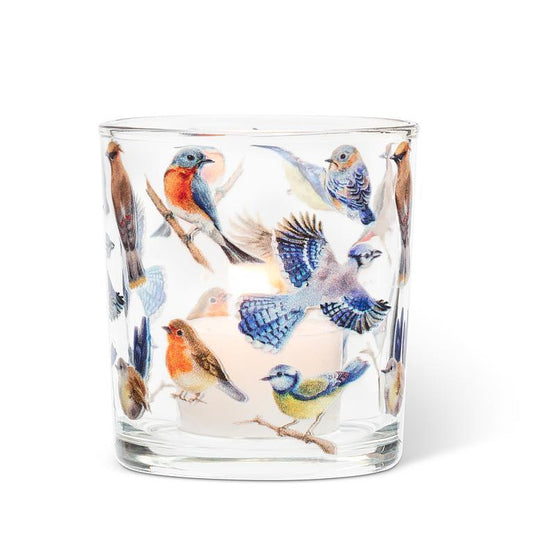 Colourful Birds Votive-3"H
