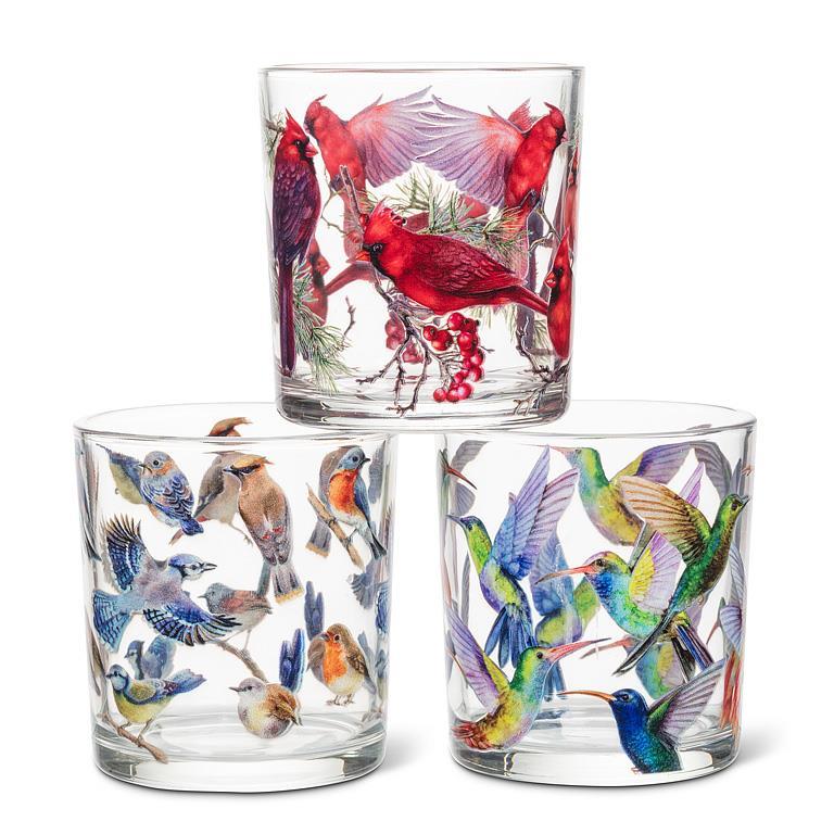 Colourful Birds Votive-3"H