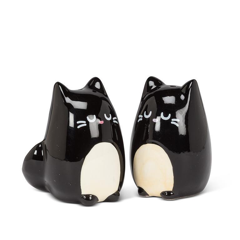 Black Simple Cat Salt & Pepper