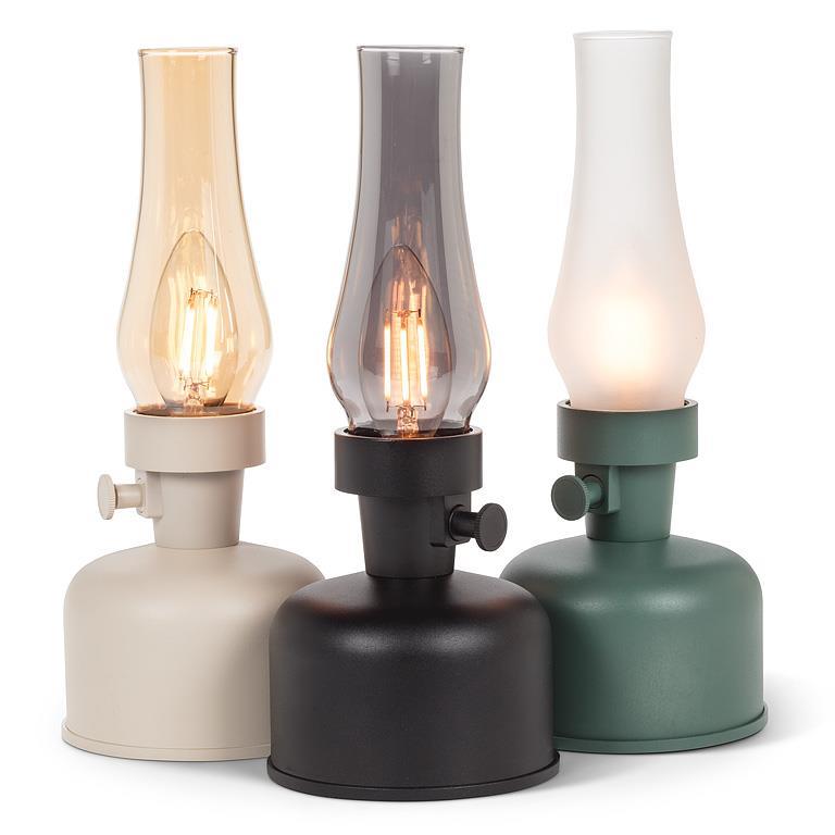 Lantern LED Lamp with Chimney green