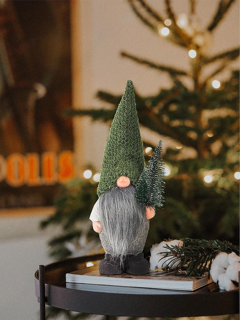 Medium Gnome with Knit Hat & Tree