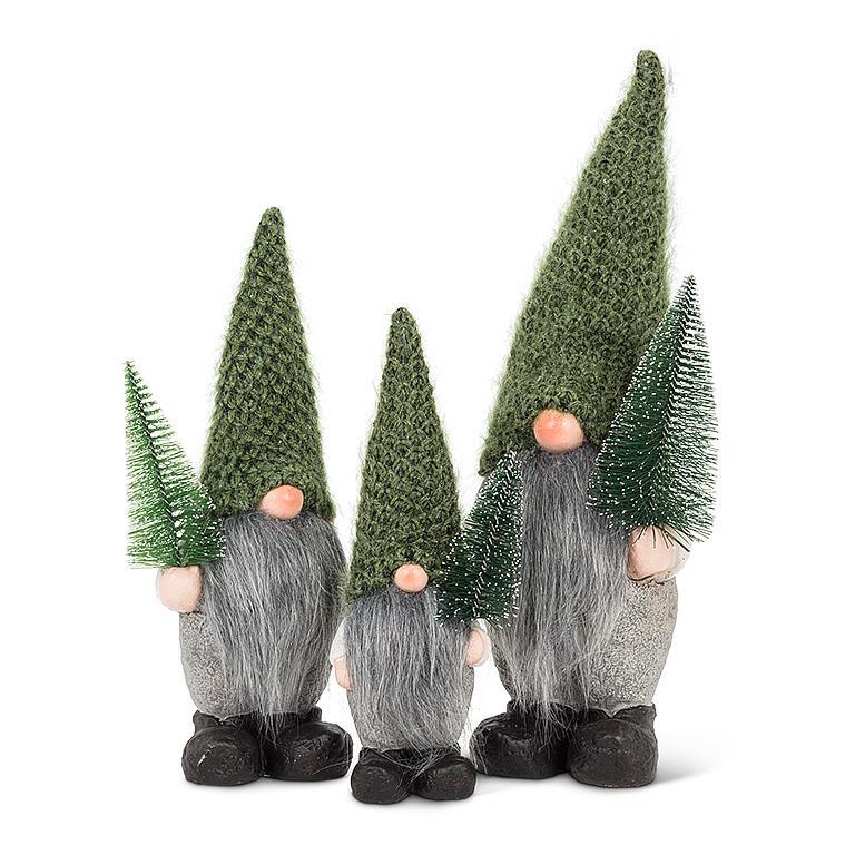 Medium Gnome with Knit Hat & Tree