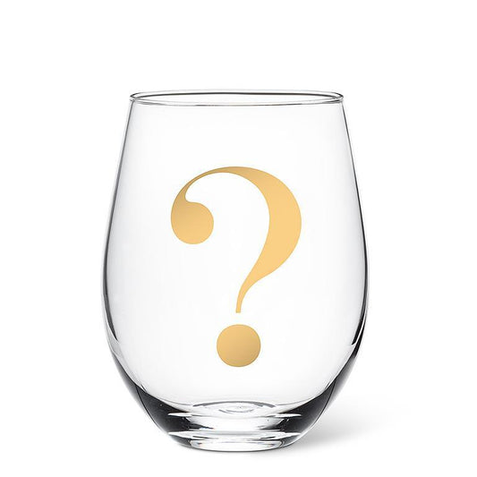 Question Mark Stemless Wine Glass