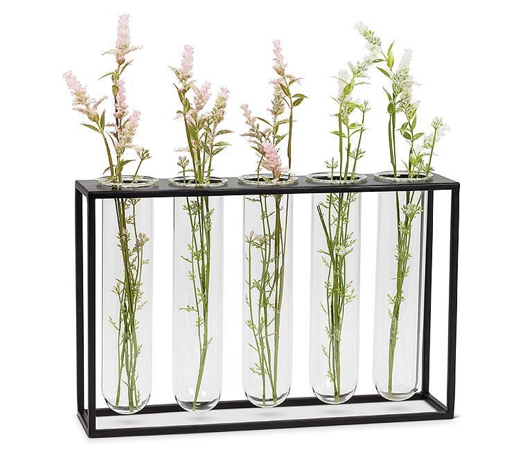 Five Tube Vase with Rack black