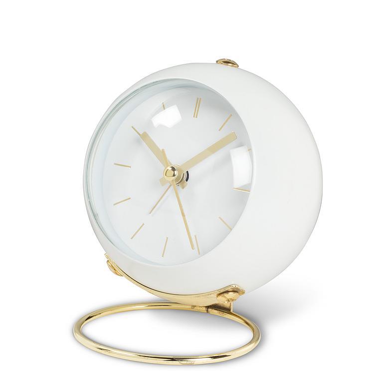Ball Alarm Clock with Loop Stand White