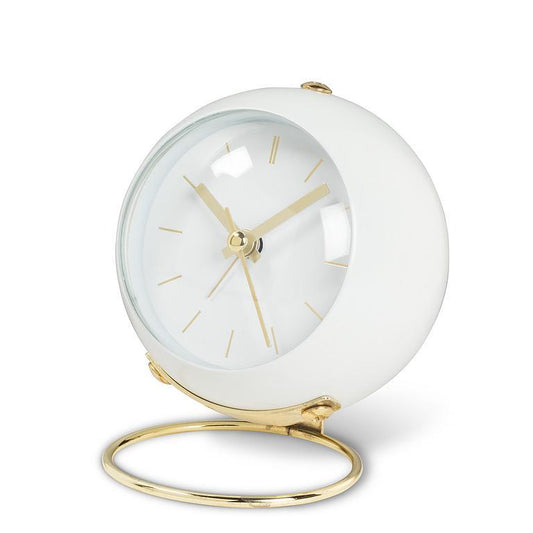 Ball Alarm Clock with Loop Stand White