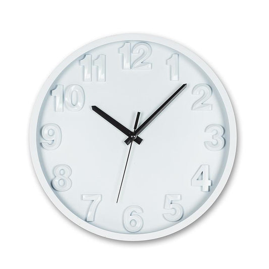 Bold Number Wall Clock White