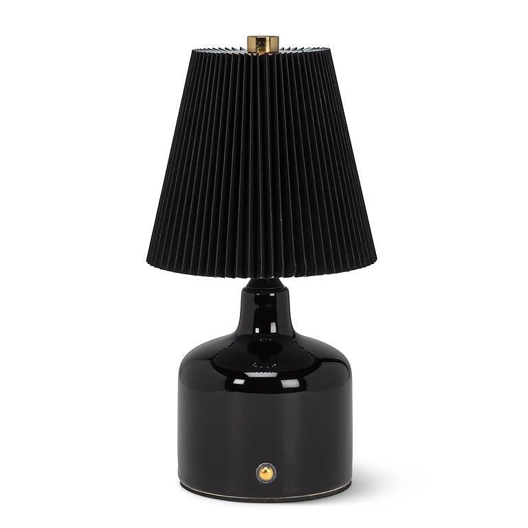 LED Lamp with Pleated Shade black