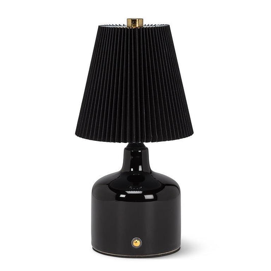 LED Lamp with Pleated Shade black