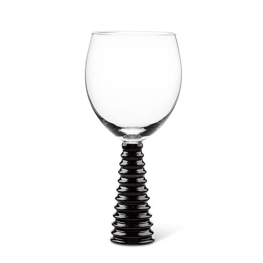 Stack Base Wine Glass-7"H(12oz) black
