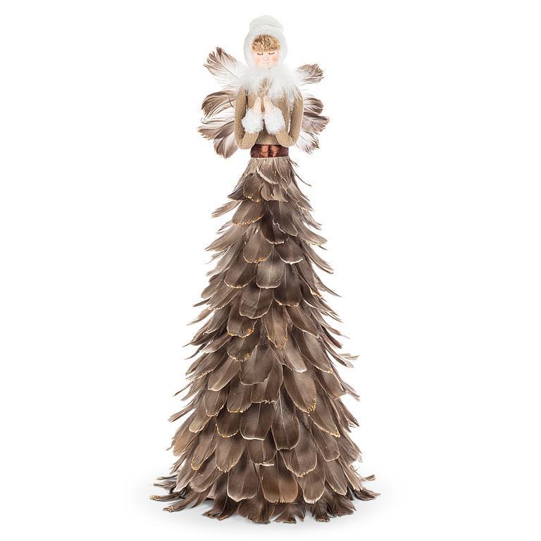 Lg Angel w/Feather Skirt-26"H
