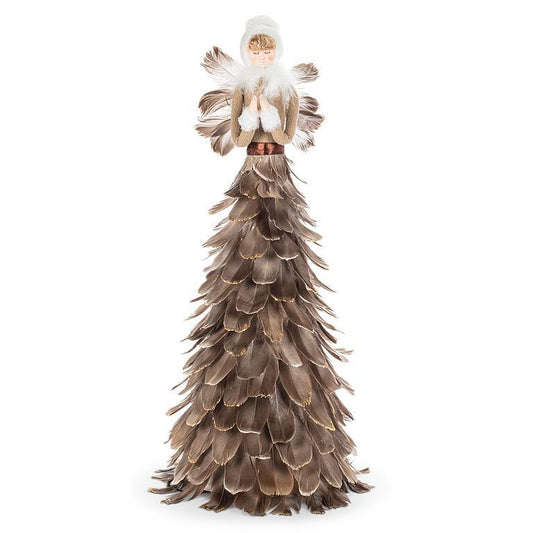 Lg Angel w/Feather Skirt-26"H