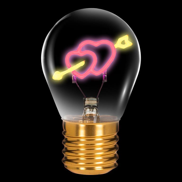 Hearts & Arrow Neon LED Lightbulb