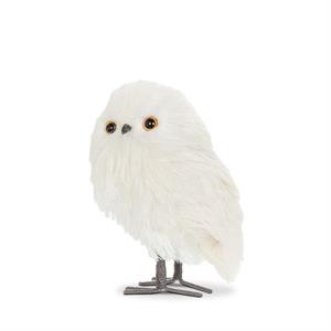 Fluffy Owl-White-6"H