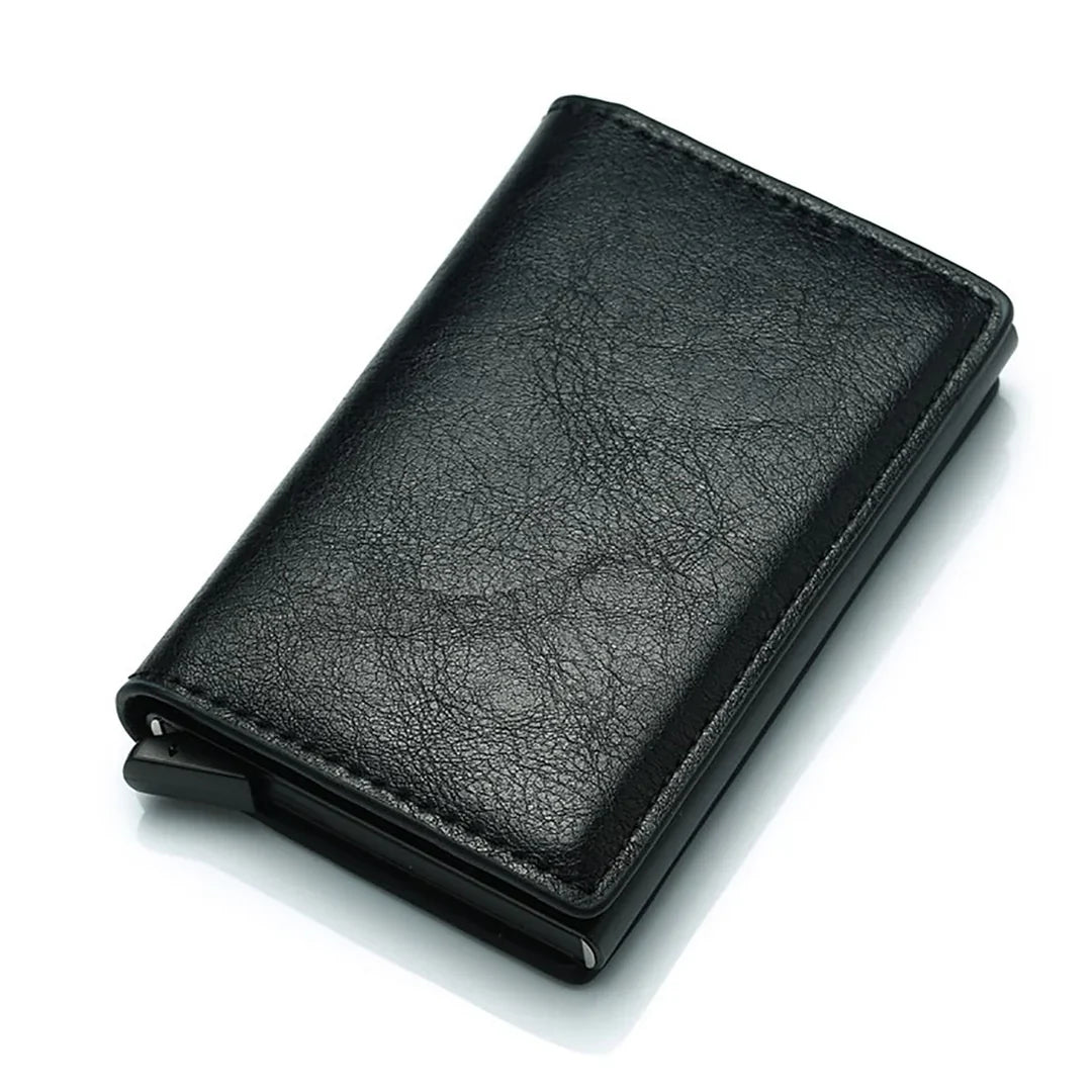 Leather RFID Credit Card Safe Navy