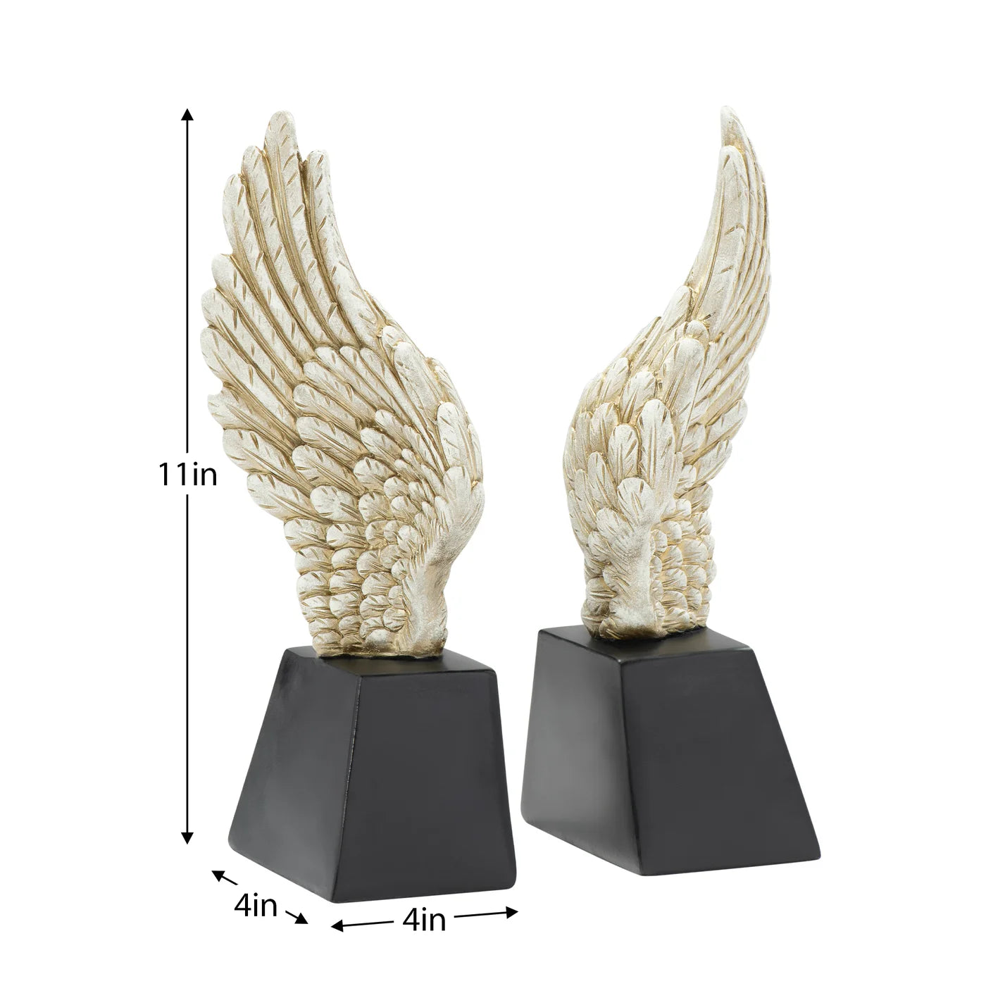 Guardian Antique White Wings Two piece 11h" Bookend Set