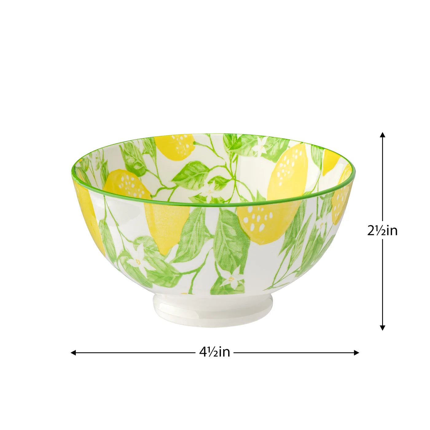 Kiri Porcelain 8 oz 4.5" Diameter Bowl - Lemons