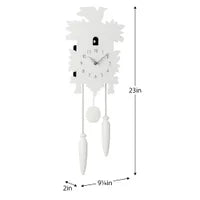 Cuckoo Motion Clock 23 Inch Tall  - White