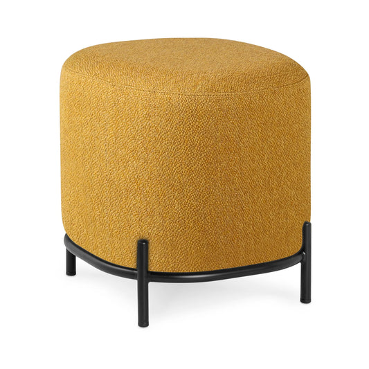 Pender Pin Leg Ashton Weave Upholstery Ottoman Stool - Goldenrod