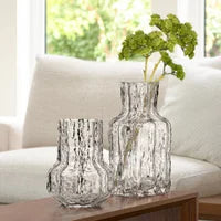 Canyon 7h" Glass Flask Vase - Clear