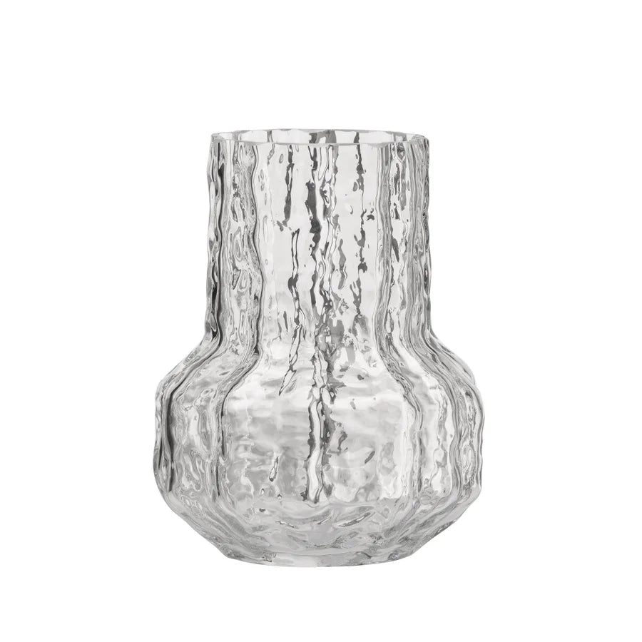 Canyon 7h" Glass Flask Vase - Clear