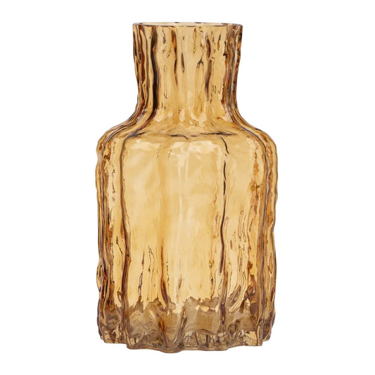 Canyon 9h" Glass Flask Vase - Amber