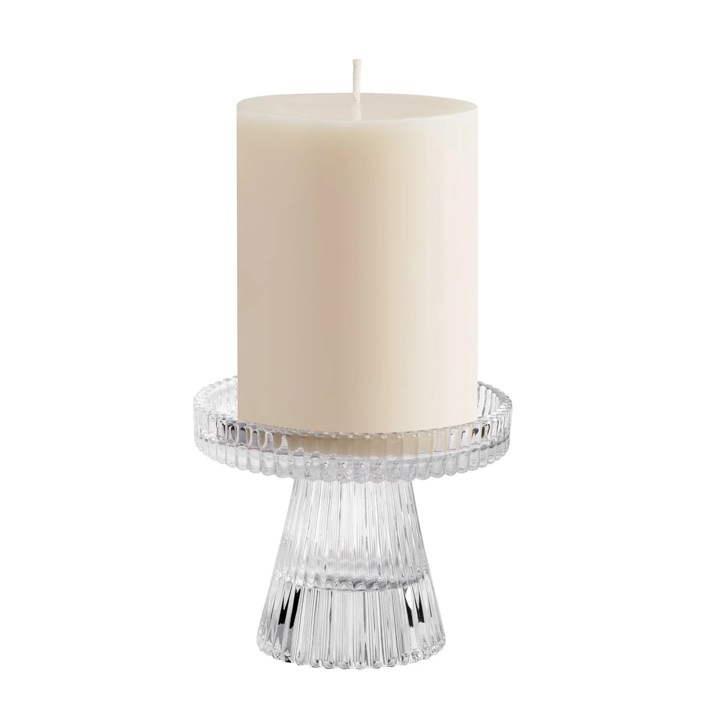 Anya Faceted Glass 3h" Reversible Pillar/Tealight Candle Holder