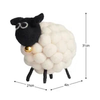 MODWOOL Felt Ball 3.5h" Sheep Decor - White