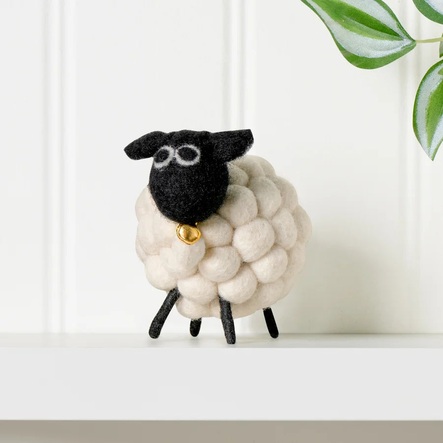 MODWOOL Felt Ball 3.5h" Sheep Decor - White