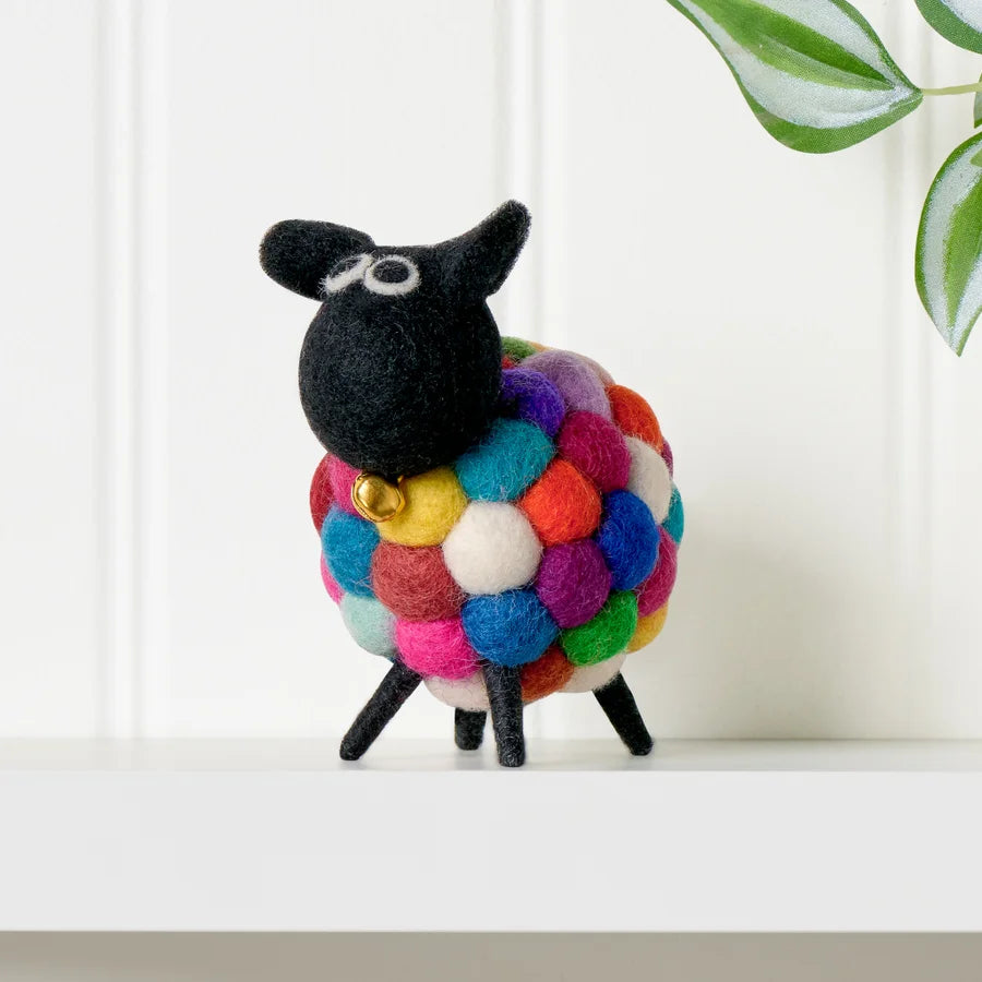 MODWOOL Felt Ball 3.5h" Sheep Decor - Multicolor