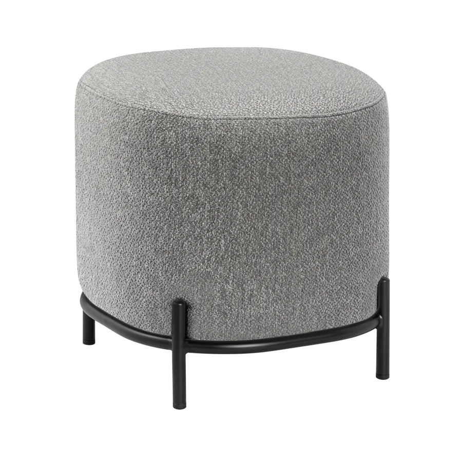 Pender Pin Leg Ashton Weave Upholstery Ottoman Stool - Stone Grey