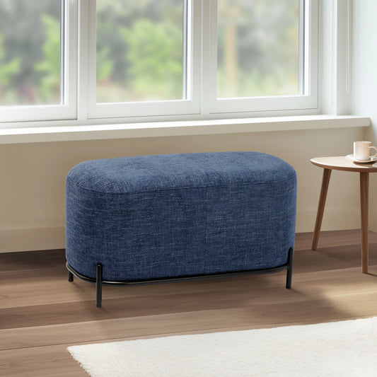 Pender Pin Leg Upholstered Short Bench - Blue
