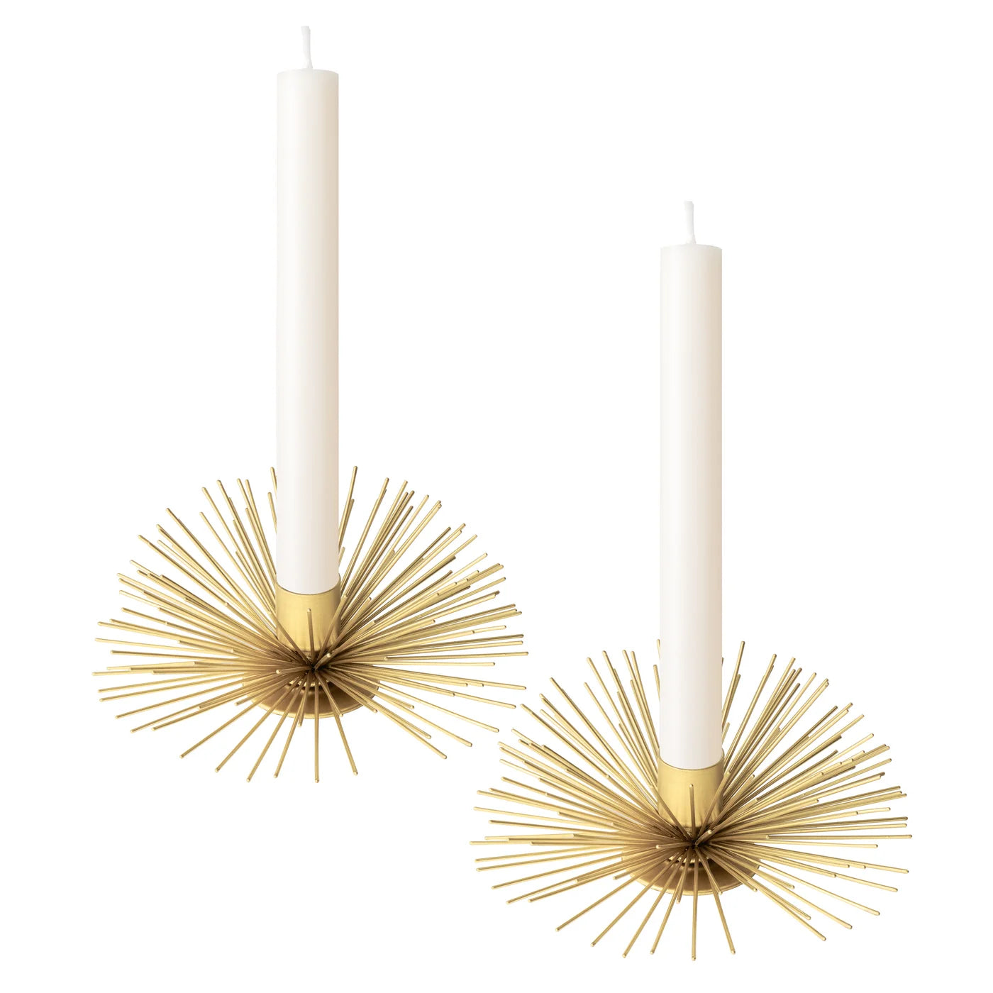 Spike Pod Two Piece Gold Candle Holders Set