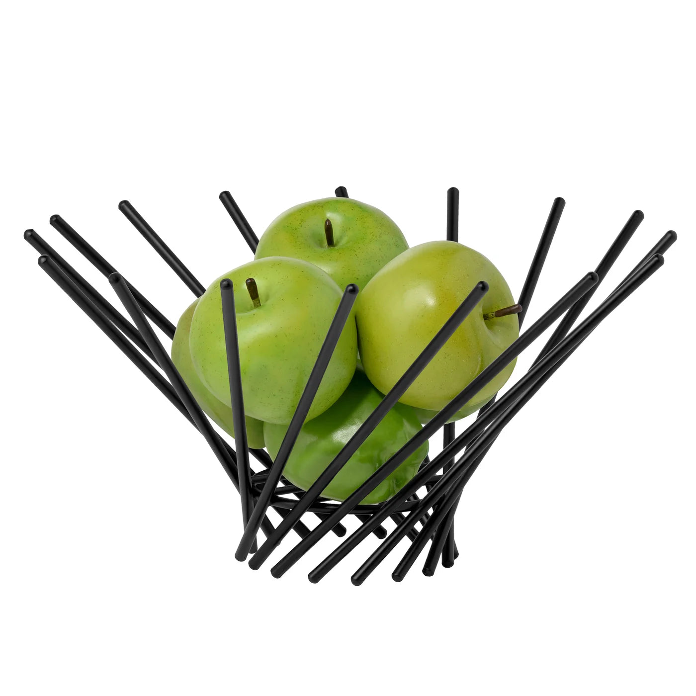 Vortex Black Powder Coated Metal Fruit Bowl