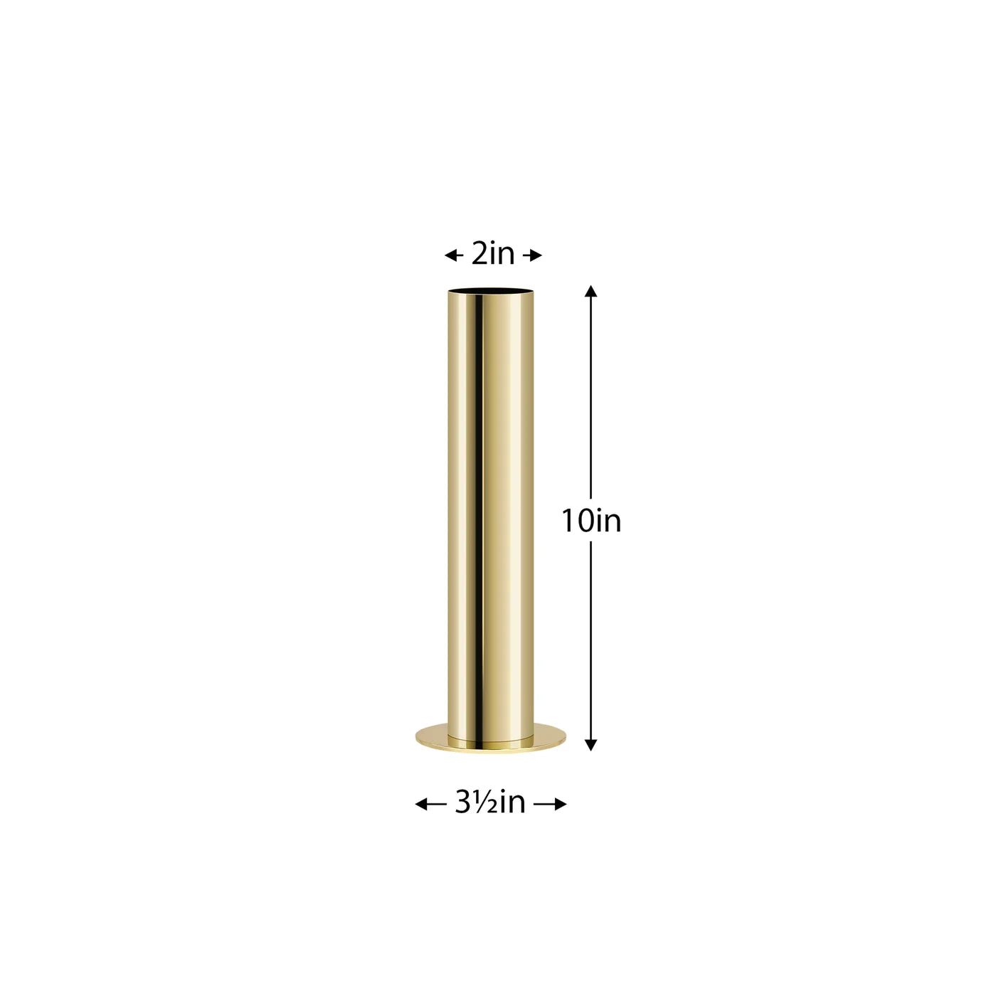 Stainless Steel Gold Pipe Vase - 10 Inch Tall