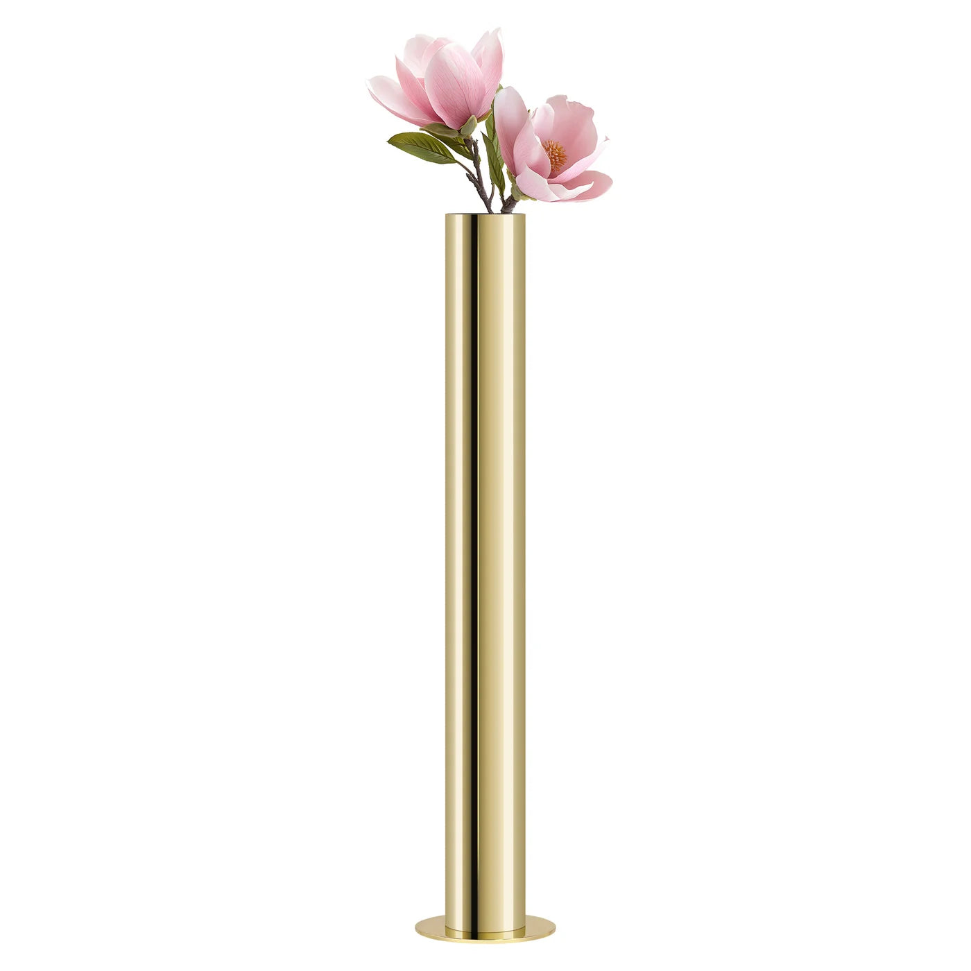 Stainless Steel Gold Pipe Vase - 10 Inch Tall