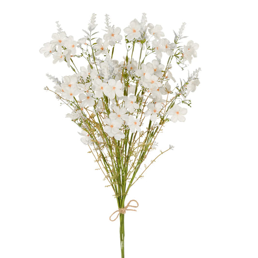 Field Flower 22 Inch Length 6 Stem Bouquet -  Cream