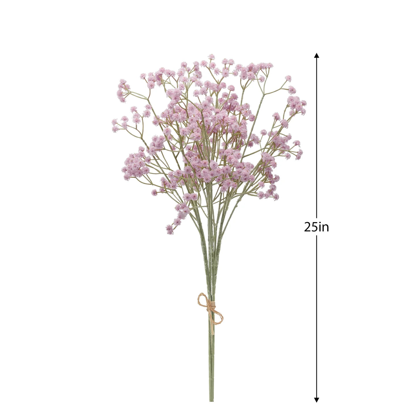 Baby's Breath Faux 25 Inch Length 4 Stem Bouquet - Purple