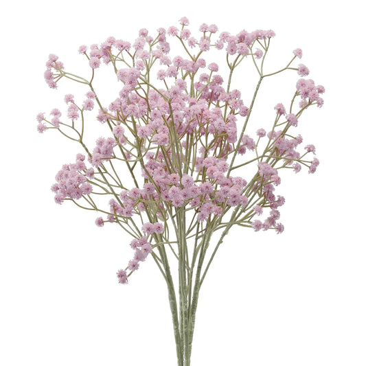 Baby's Breath Faux 25 Inch Length 4 Stem Bouquet - Purple