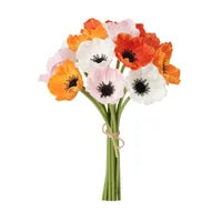 Poppy Faux 11.5L" 12 Stem Bouquet - Assorted Colors