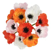 Poppy Faux 11.5L" 12 Stem Bouquet - Assorted Colors