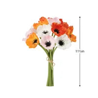 Poppy Faux 11.5L" 12 Stem Bouquet - Assorted Colors