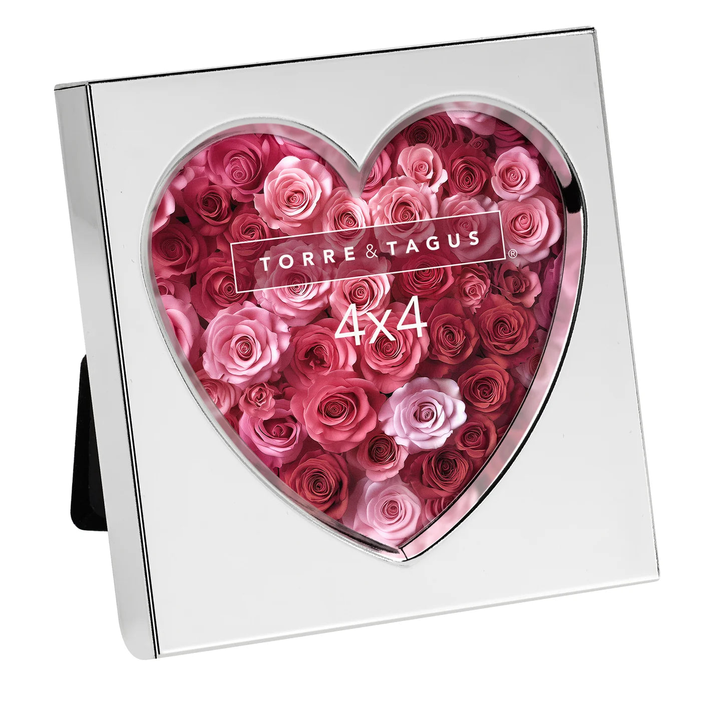Heart Cutout Shiny Silver Plated 4x4 Inch Photo Frame