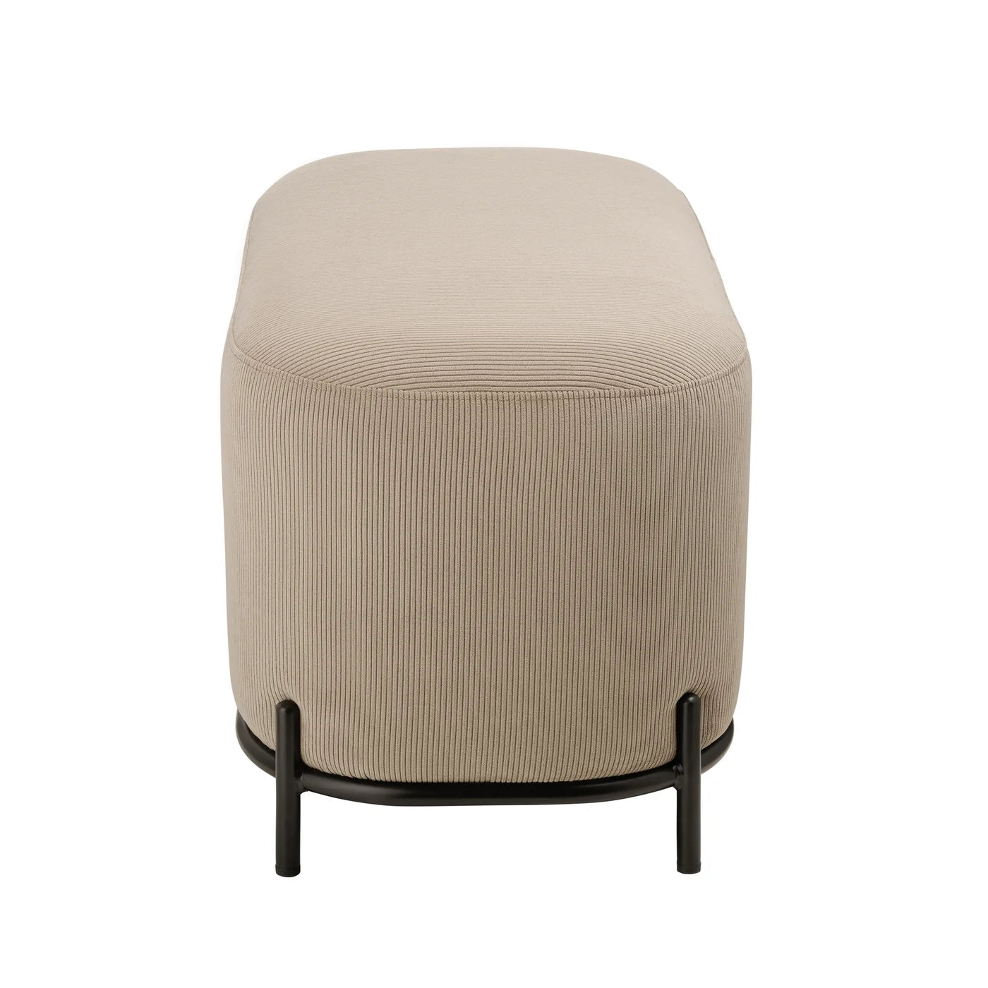 PENDER PIN LEG RIBBED VELVET UPHOLSTERY SHORT BENCH - TAUPE (32 X 18 INCHES)