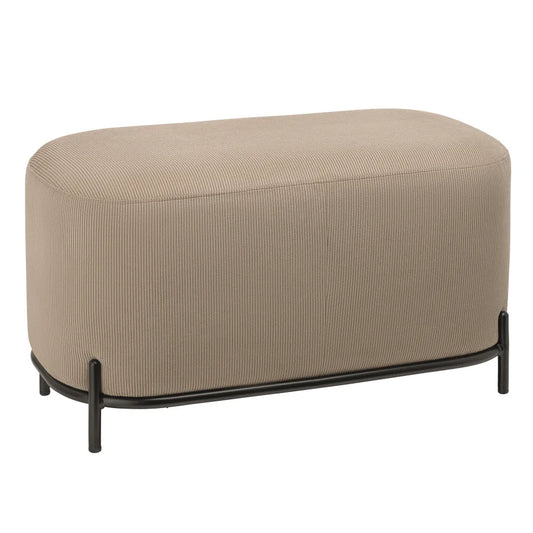 PENDER PIN LEG RIBBED VELVET UPHOLSTERY SHORT BENCH - TAUPE (32 X 18 INCHES)