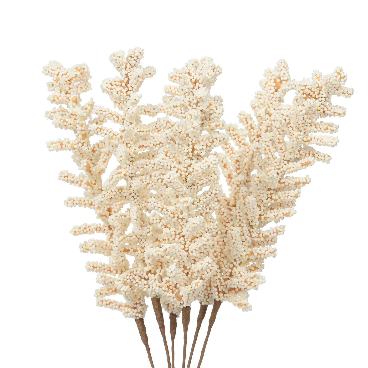 Salvia 12 Inch Faux Floral 6 Stem Bouquet - White