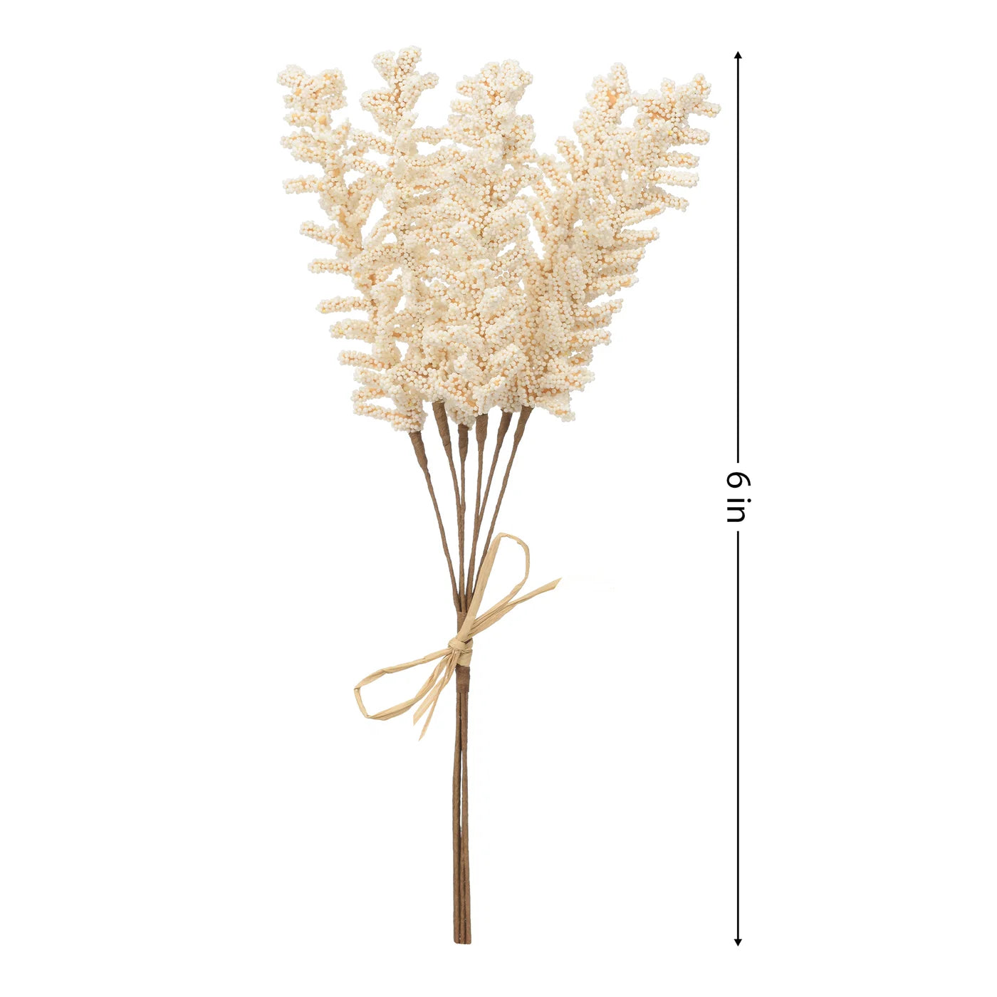 Salvia 12 Inch Faux Floral 6 Stem Bouquet - White